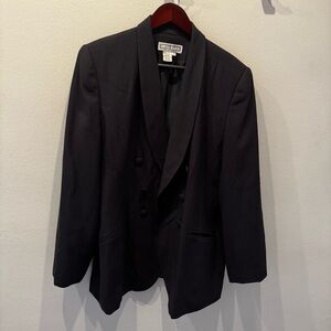 Dress Barn Black Double-Breasted Shawl Lapel Blazer